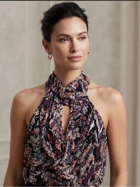 GRASS COLLECTION HALTER TOP BLOUSE